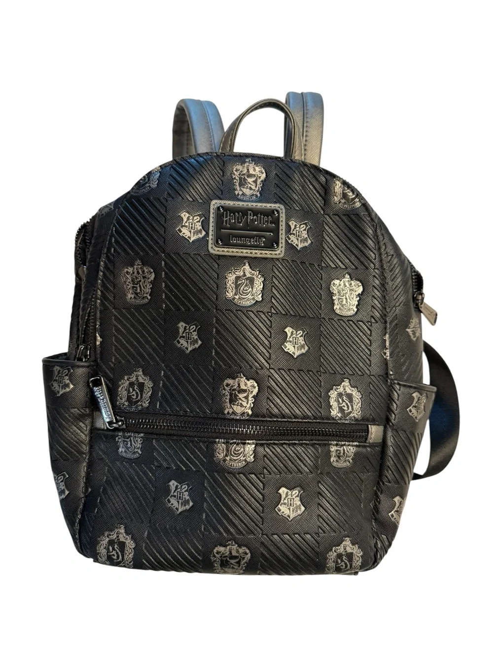 Loungefly Harry Potter Black Mini Backpack black Hogwarts House crest bookcore